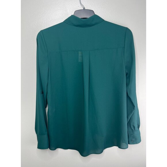 INC International Concepts Military Hunter Forest Button-Up Blouse Size Medium - Picture 13 of 16